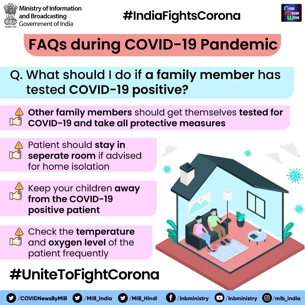 What should I do if a family member has tested COVID19 positive❓