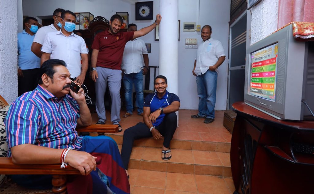 Party led by Prime Minister Mahinda Rajapaksa is heading for a comfortable majority in parliament at the general elections 
