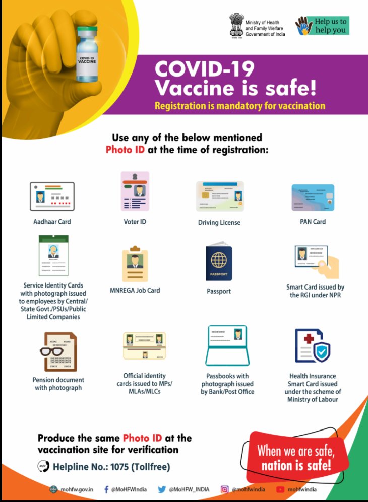 Registration is Mandatory for Vaccination.