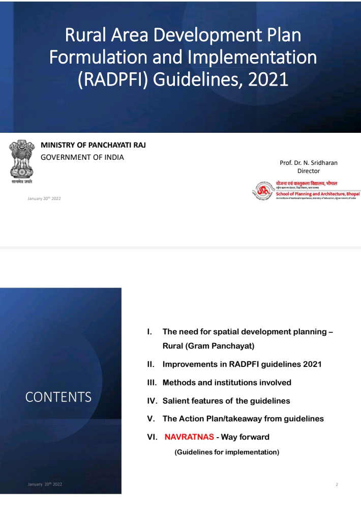 Panchayati Raj Institutions to take the RADPFI Guidelines as a &ldquo;Sankalp Patra&rdquo; for vision India 2047