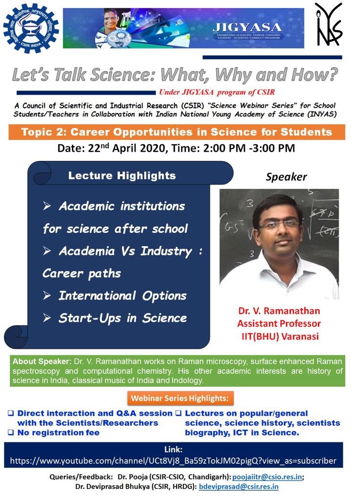 Webinar on career Opportunities in Science by CSIR