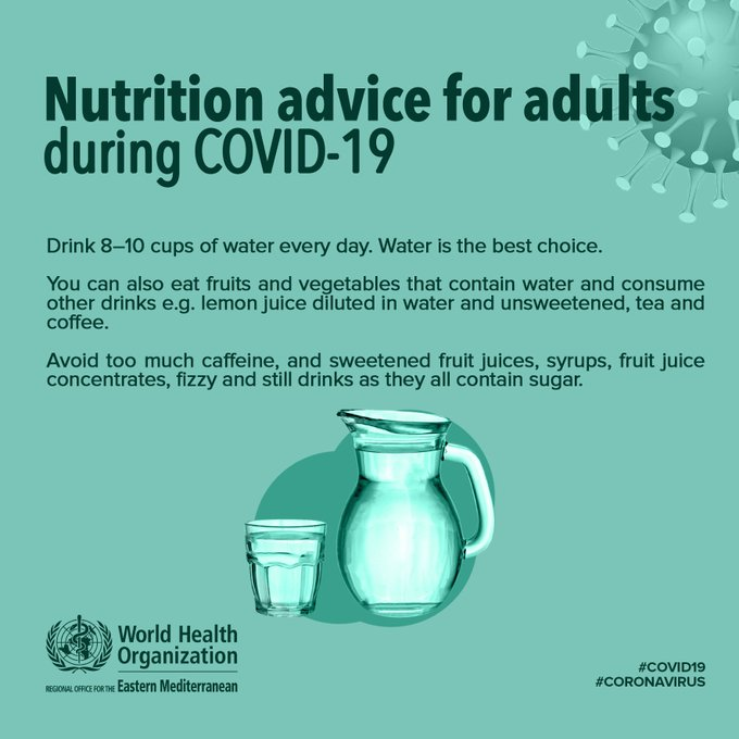 Nutrition Advice  for adults by WHO during COVID19