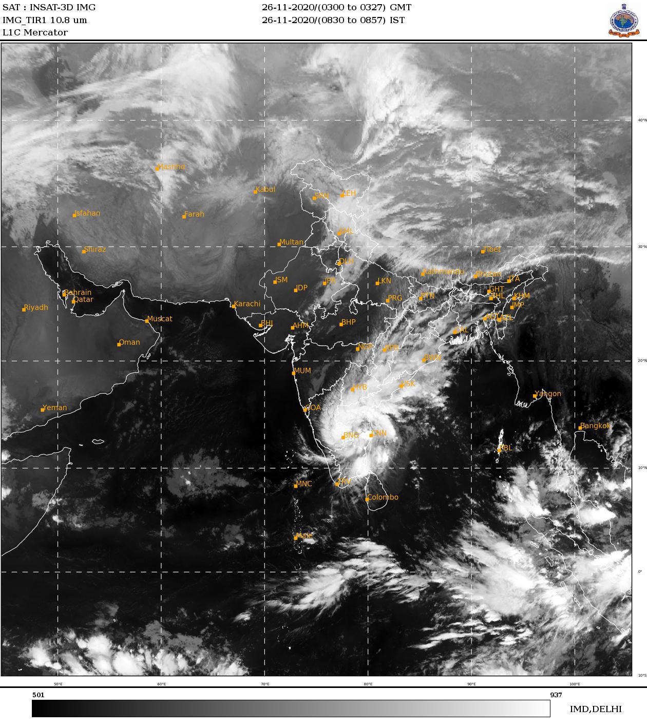 Very severe cyclonic storm Nivar Status 