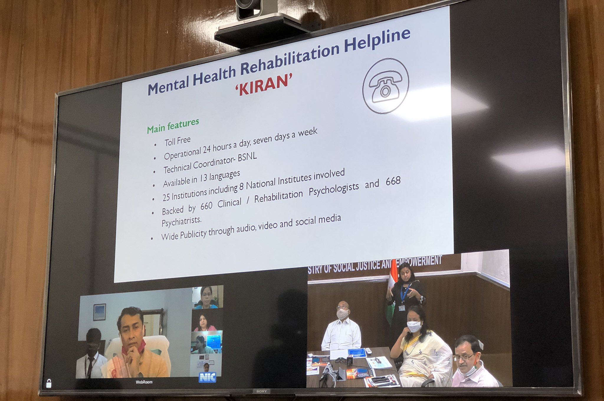 KIRAN-24x7 toll-free mental health rehabilitation helpline