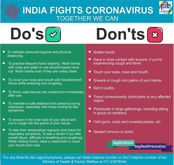 Do&rsquo;s and Don&rsquo;ts to stay safe from COVID19