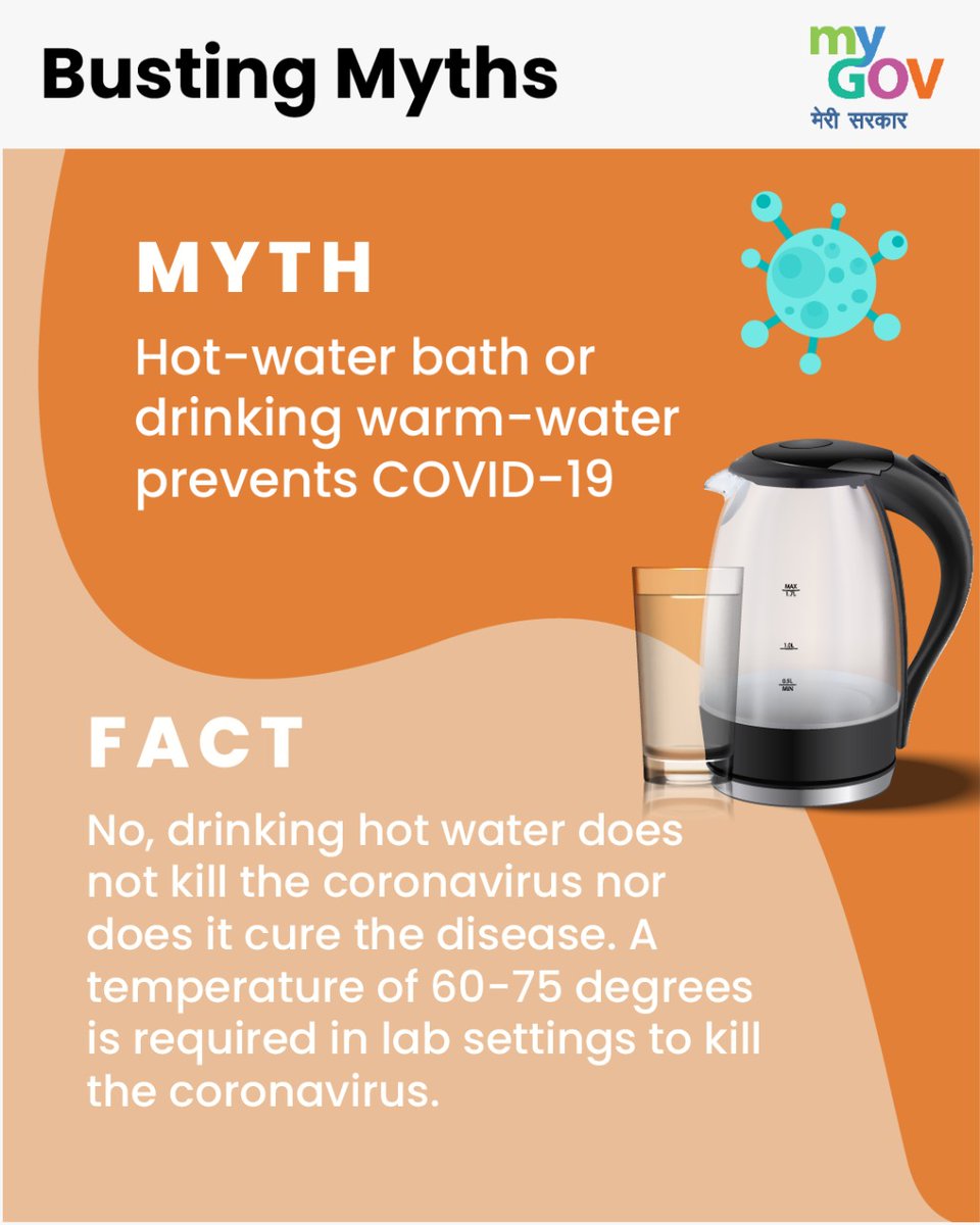 Hot water bath or drinking warm water does not prevent COVID-19.