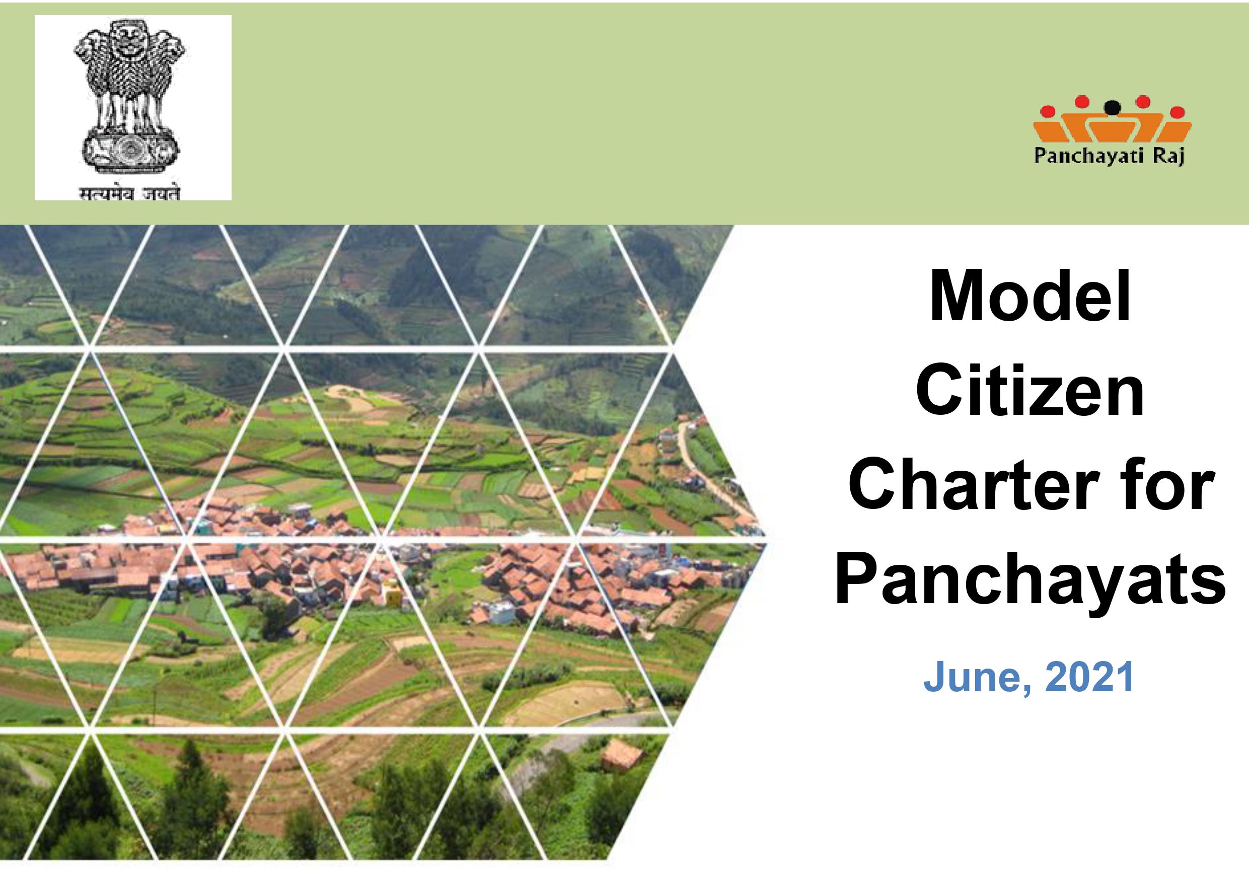 Model Panchayat Citizens Charter/ framework for delivery of the services across the 29 sectors