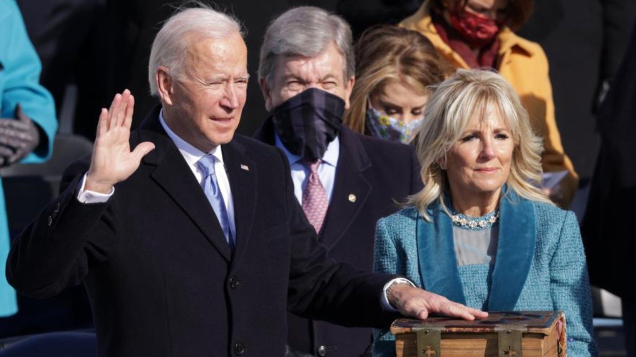 Joe Biden is sworn in as the 46th president.