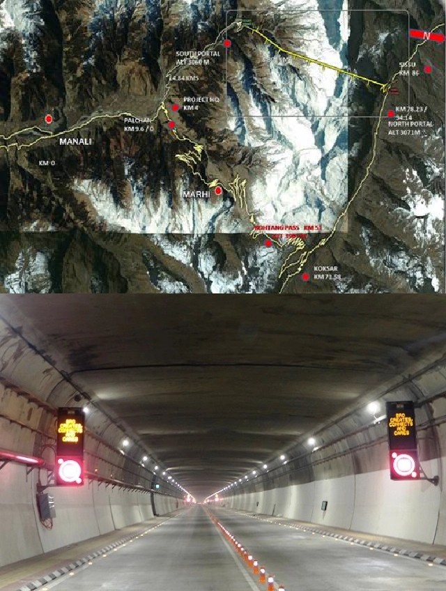 Atal Tunnel-World&rsquo;s longest Tunnel