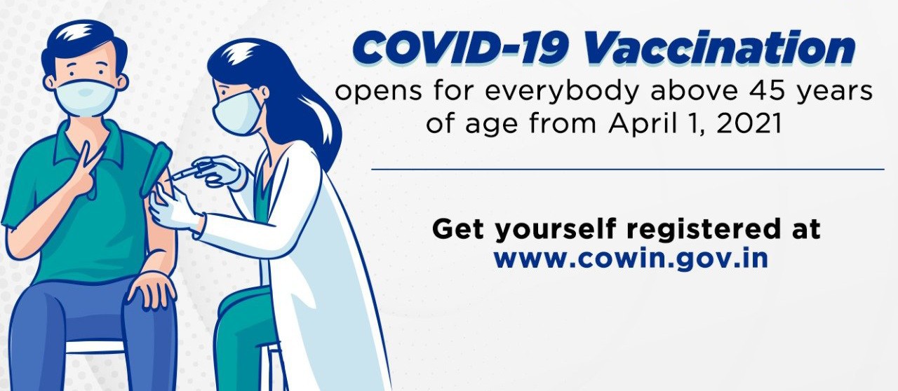 From April 1, everybody who is over 45 years of age will be eligible for COVID19 vaccination