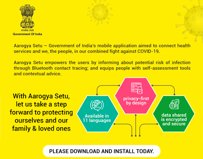 Aarogya Setu -app launched by Govt. of INDIA to fight against COVID-19
