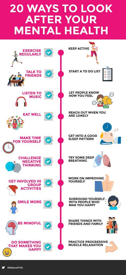 20 ways to look after your mental health