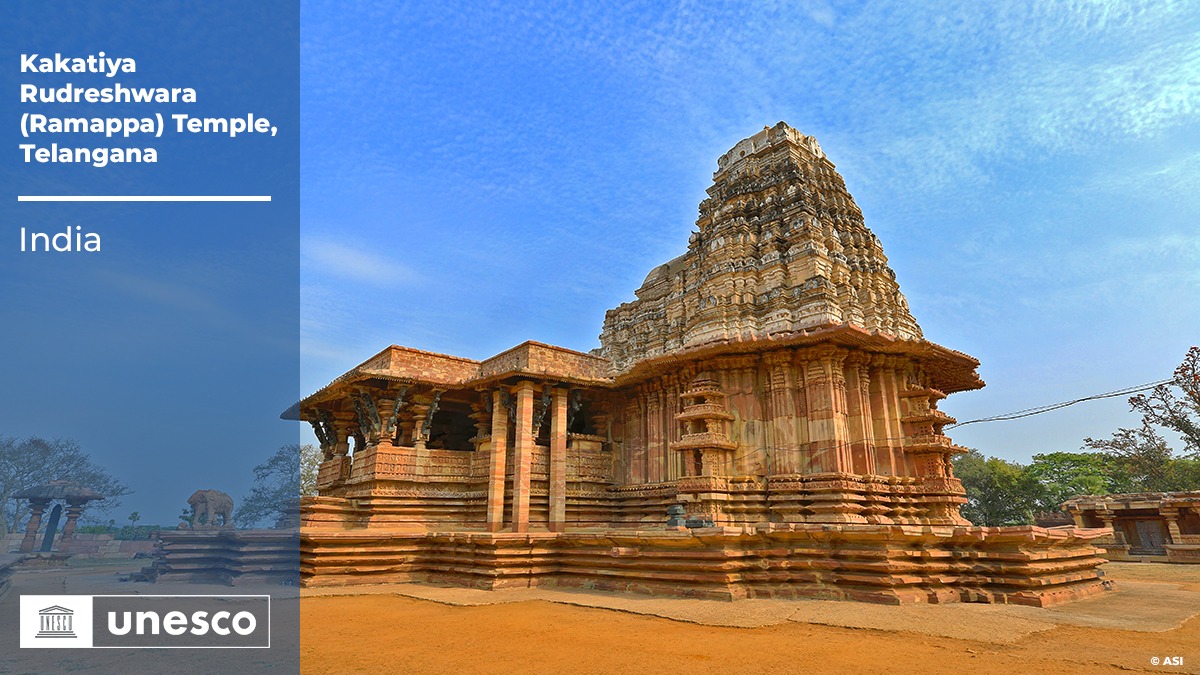 13th-century Kakatiya Rudreshwara, Ramappa Temple inscribed as a UNESCO World Heritage Site 