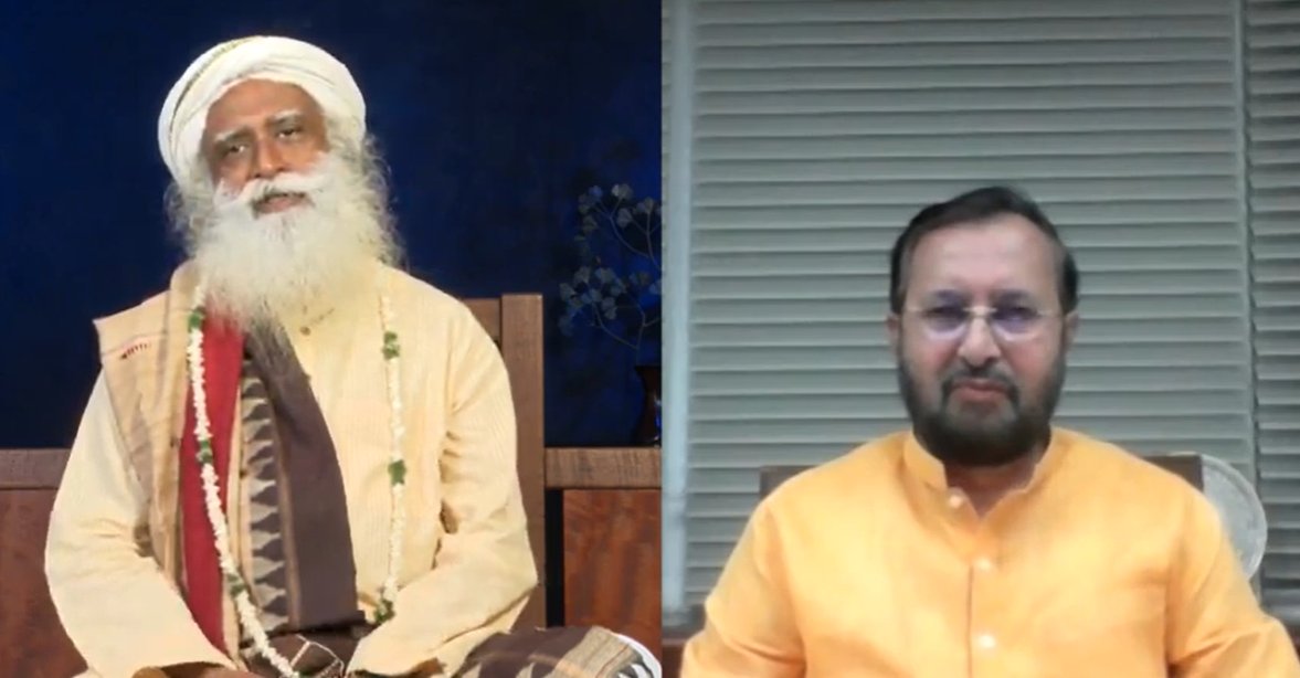Sadhguru conversation with Union Minister PrakashJavdekar