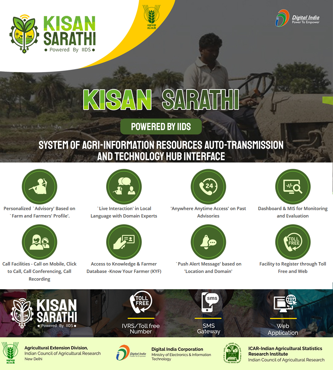 KISAN SARATHI - A System of Agri-Information Resources Auto-Transmission and Technology Hub Interface 